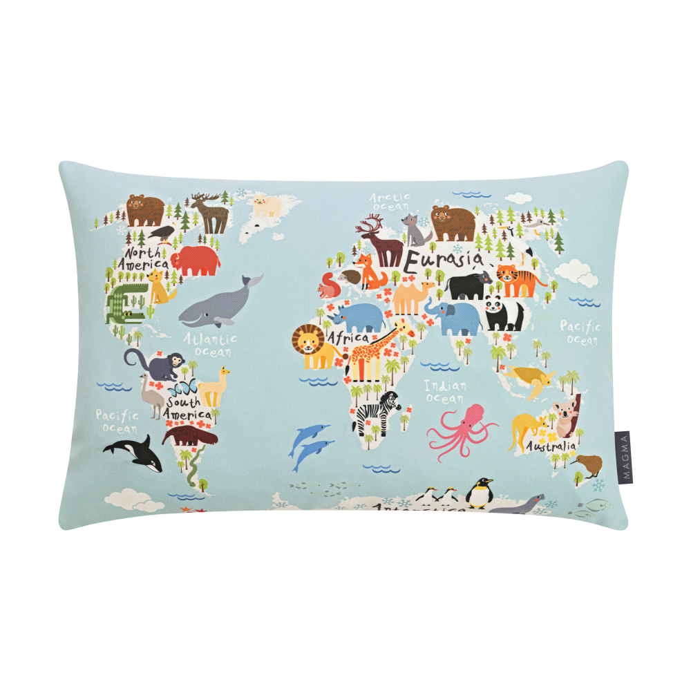 Kissen World World blau