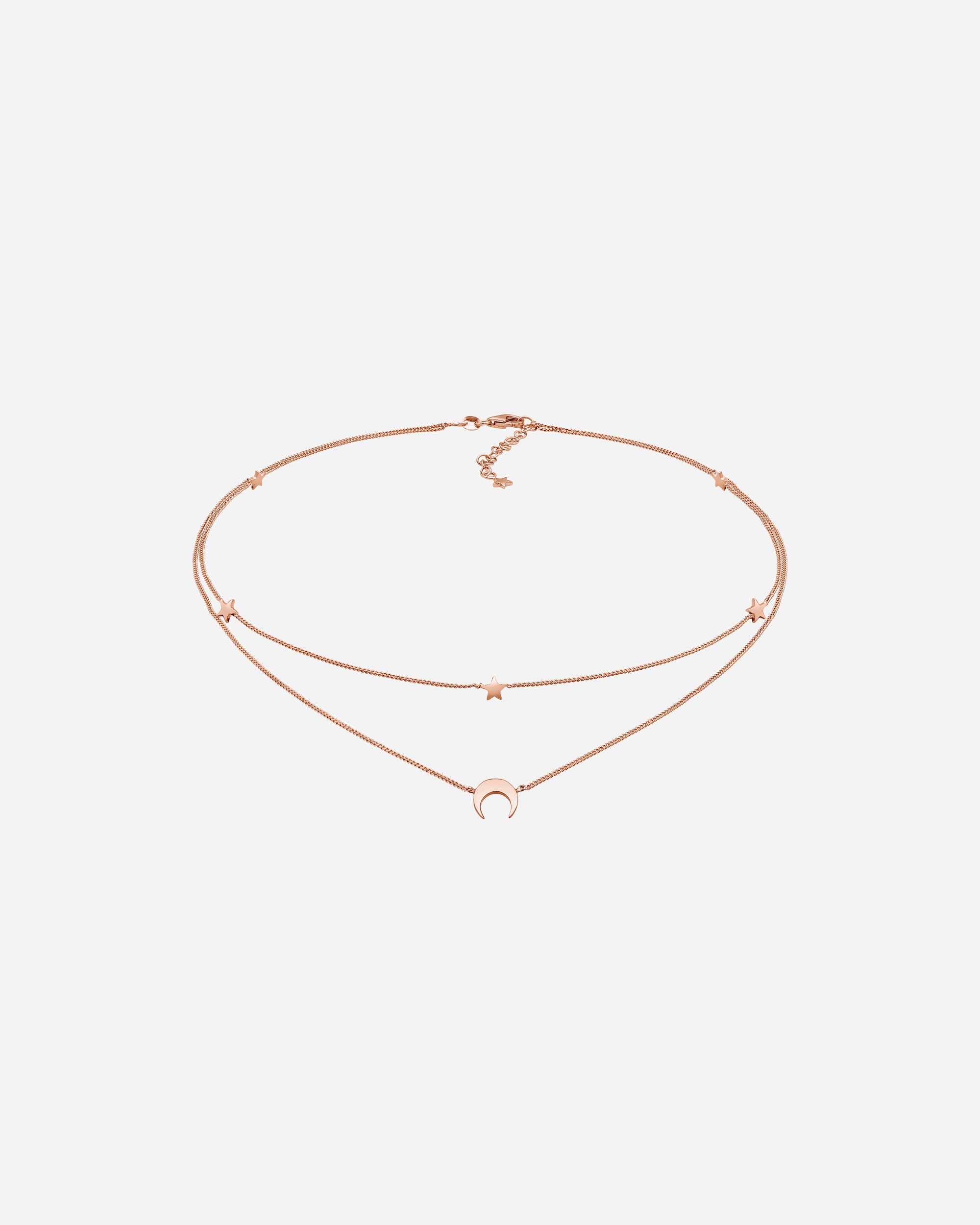 Collana girocollo da donna Elli con motivo a mezza luna e stelle in argento sterling 925.
