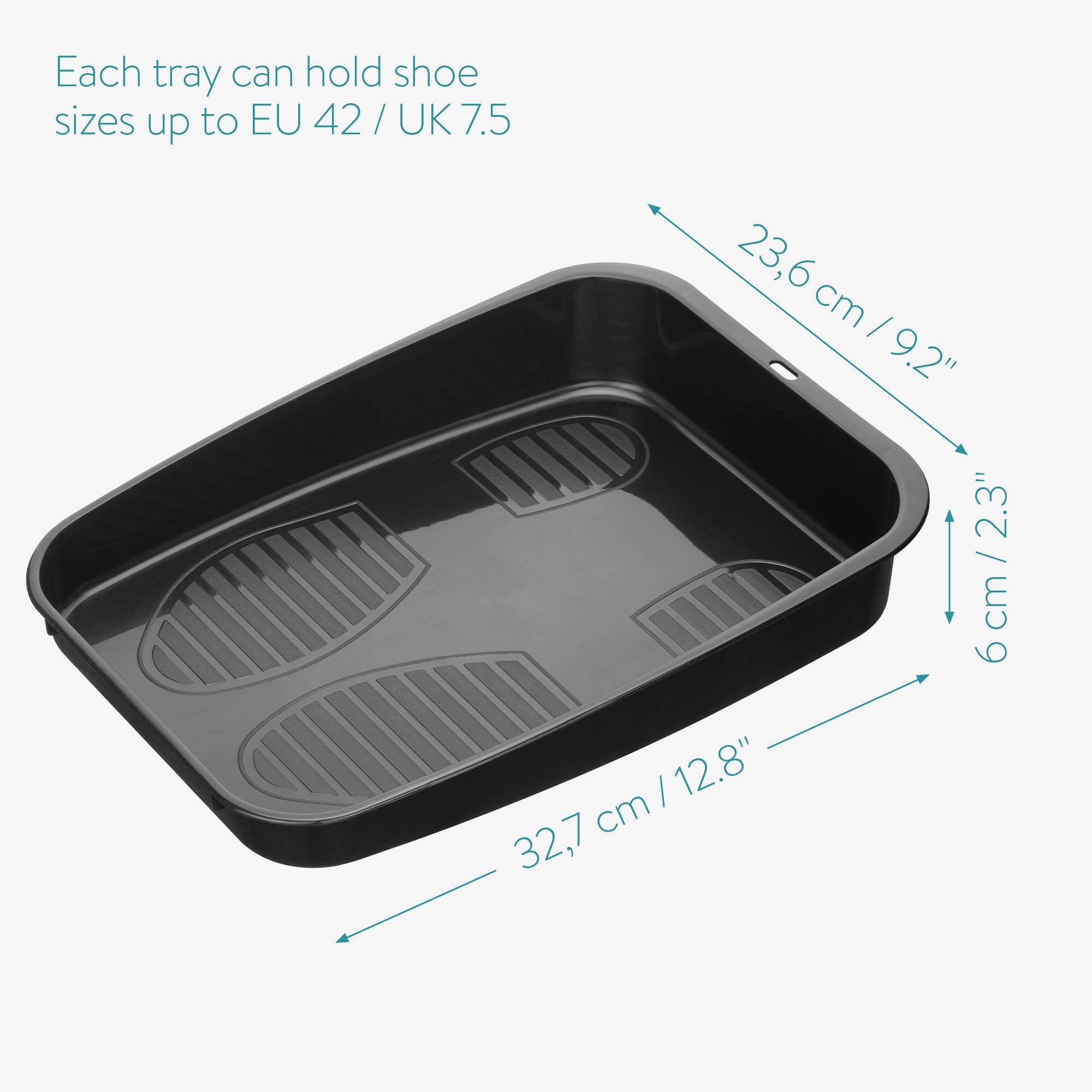 Navaris Schuhabtropfschale Schuhablage Set, 6-teilig, stapelbar, für Garderobe/Schuhregal