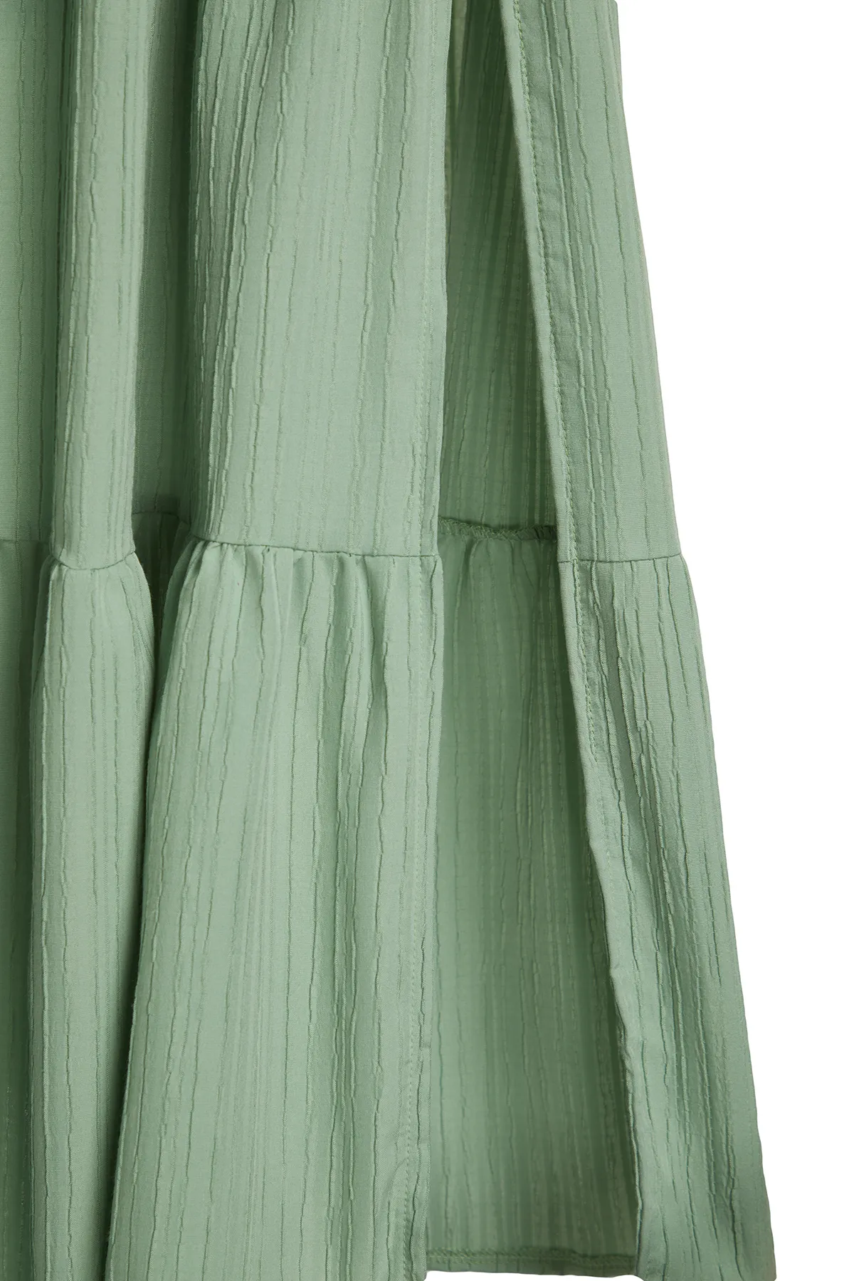 Trendyol Collection  Grünes, gewebtes, gerafftes Maxi-Strandkleid TBESS24EL00089