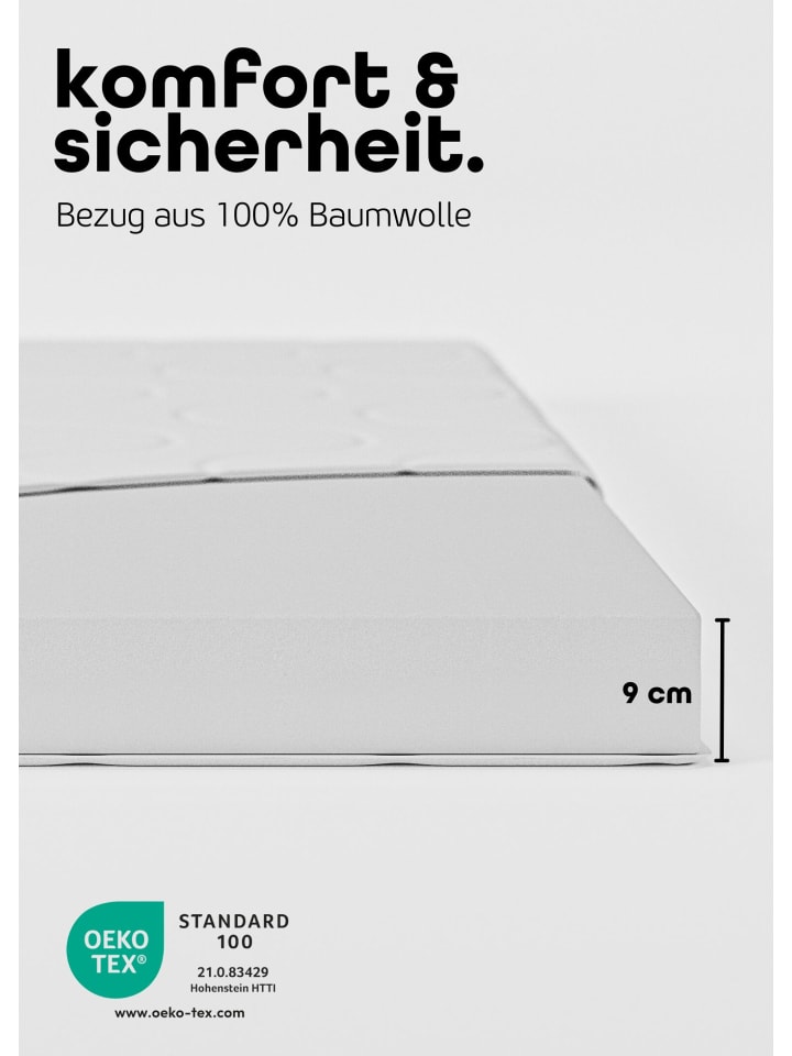 Sämann Beistellbett mit Matratze, Rollen & Umbauseite - sahara dust/natur - Dreamy günstig kaufen 60x120 cm