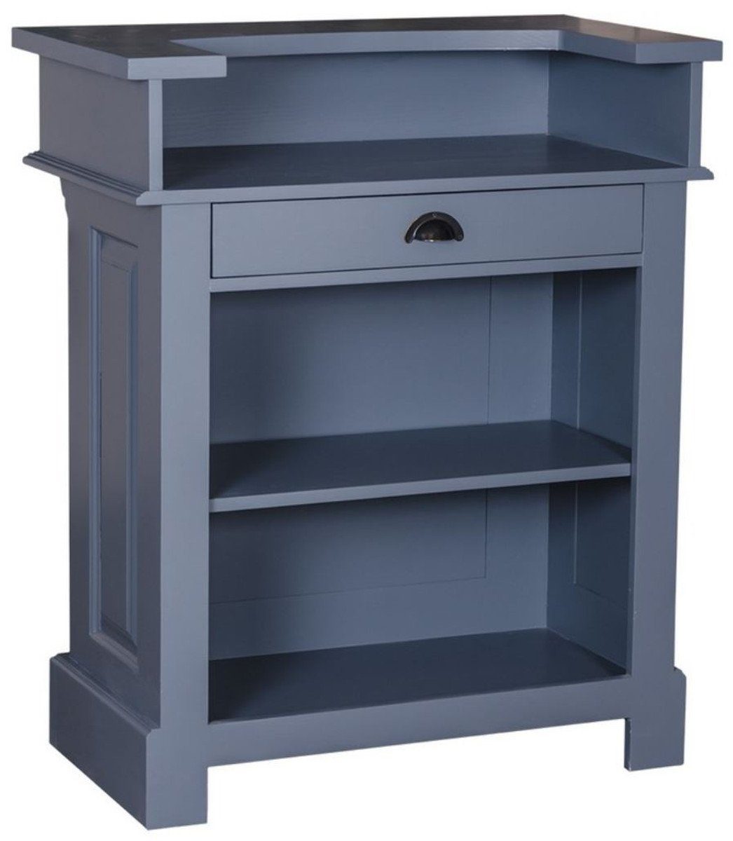 Casa Padrino Barschrank Landhausstil Theke Blau 90 x 51 x H. 107 cm - Massivholz Thekentisch mit Schublade