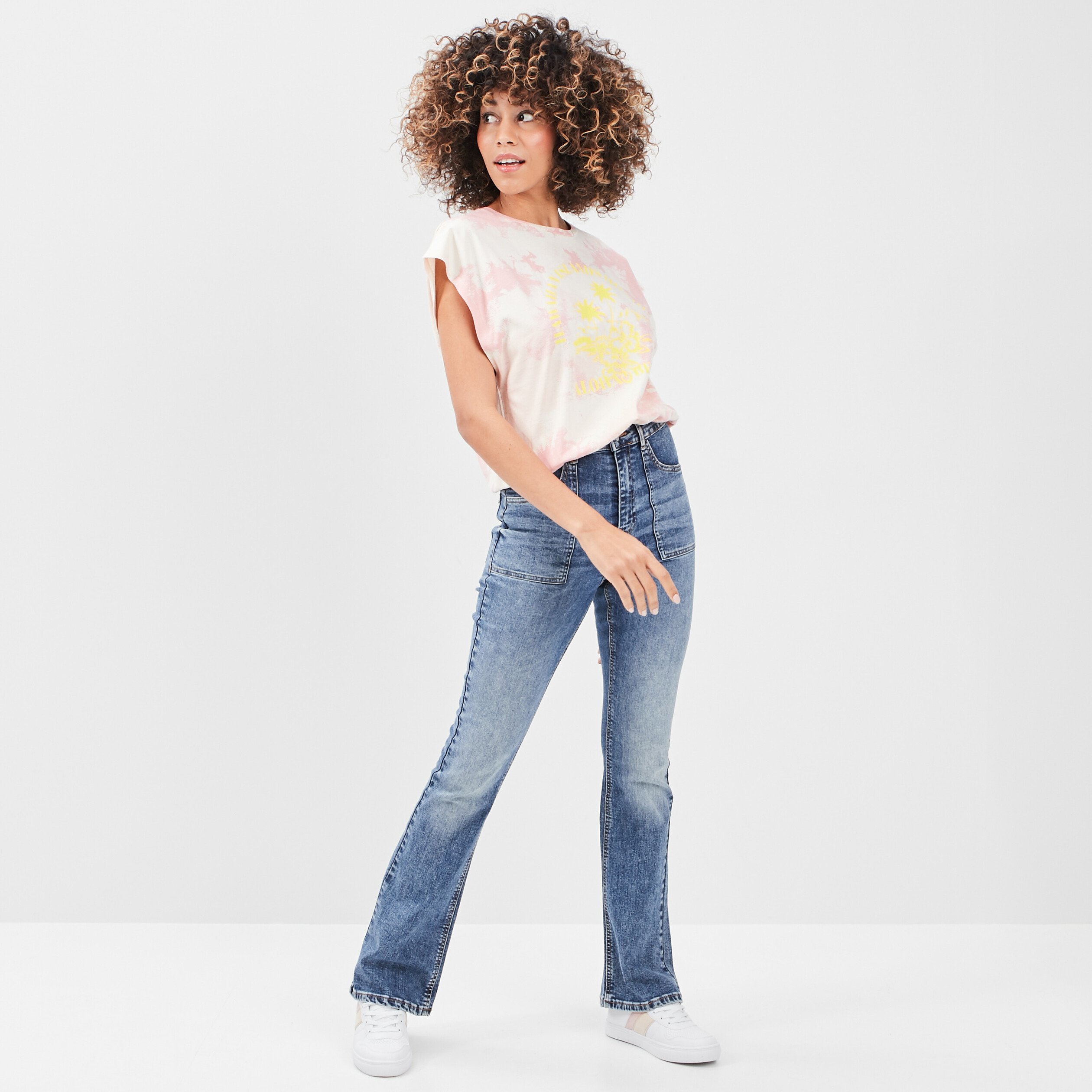 T-shirt manches courtes rose femme | La Halle
