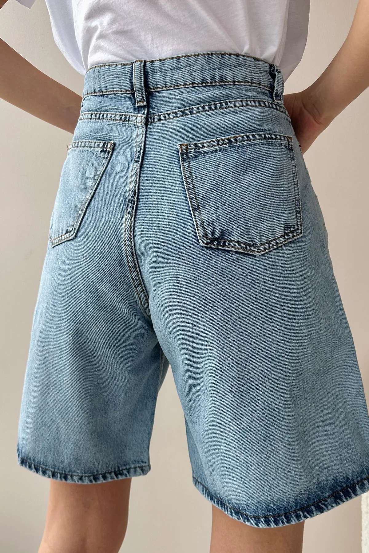 Trend Alaçatı Stili  Shorts - Blau - Hoher Bund