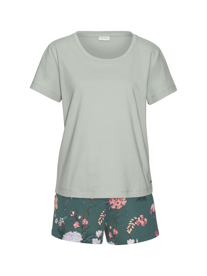 LASCANA Shorty in grün-geblühmt günstig kaufen 32/34