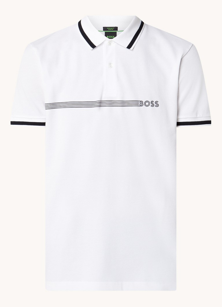 Polo HUGO BOSS Paddy de corte regular com logotipo