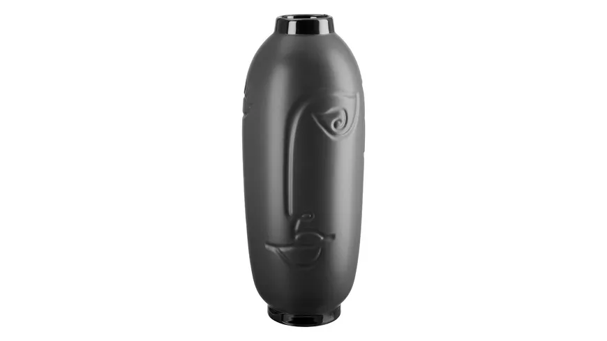 GILDE Gesichtsvase Face H=30cm Schwarz