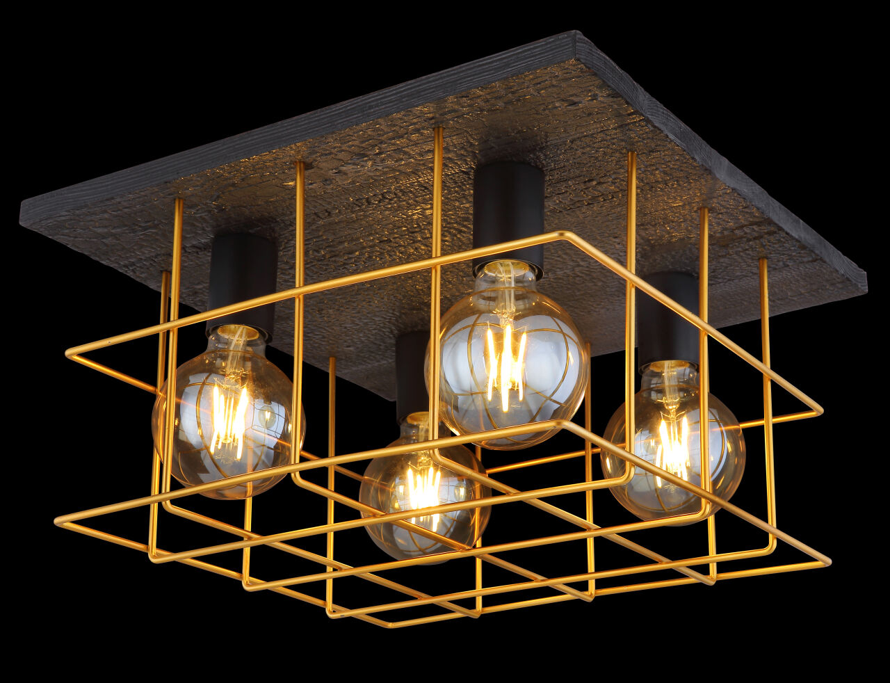 Globo Lighting - MERRIL - Deckenleuchte Metall schwarz, 4x E27