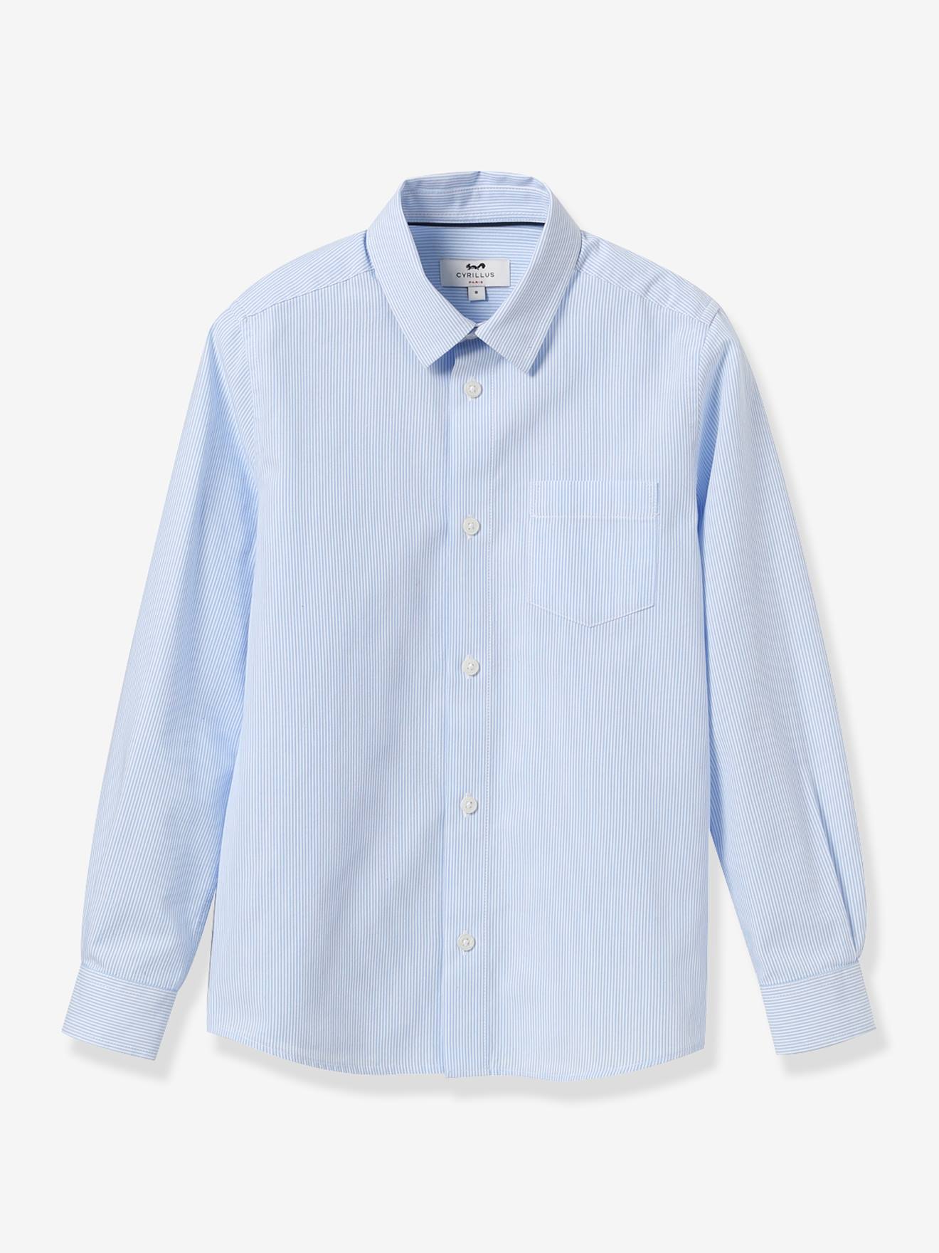 Chemise rayée garçon CYRILLUS rayé blanc