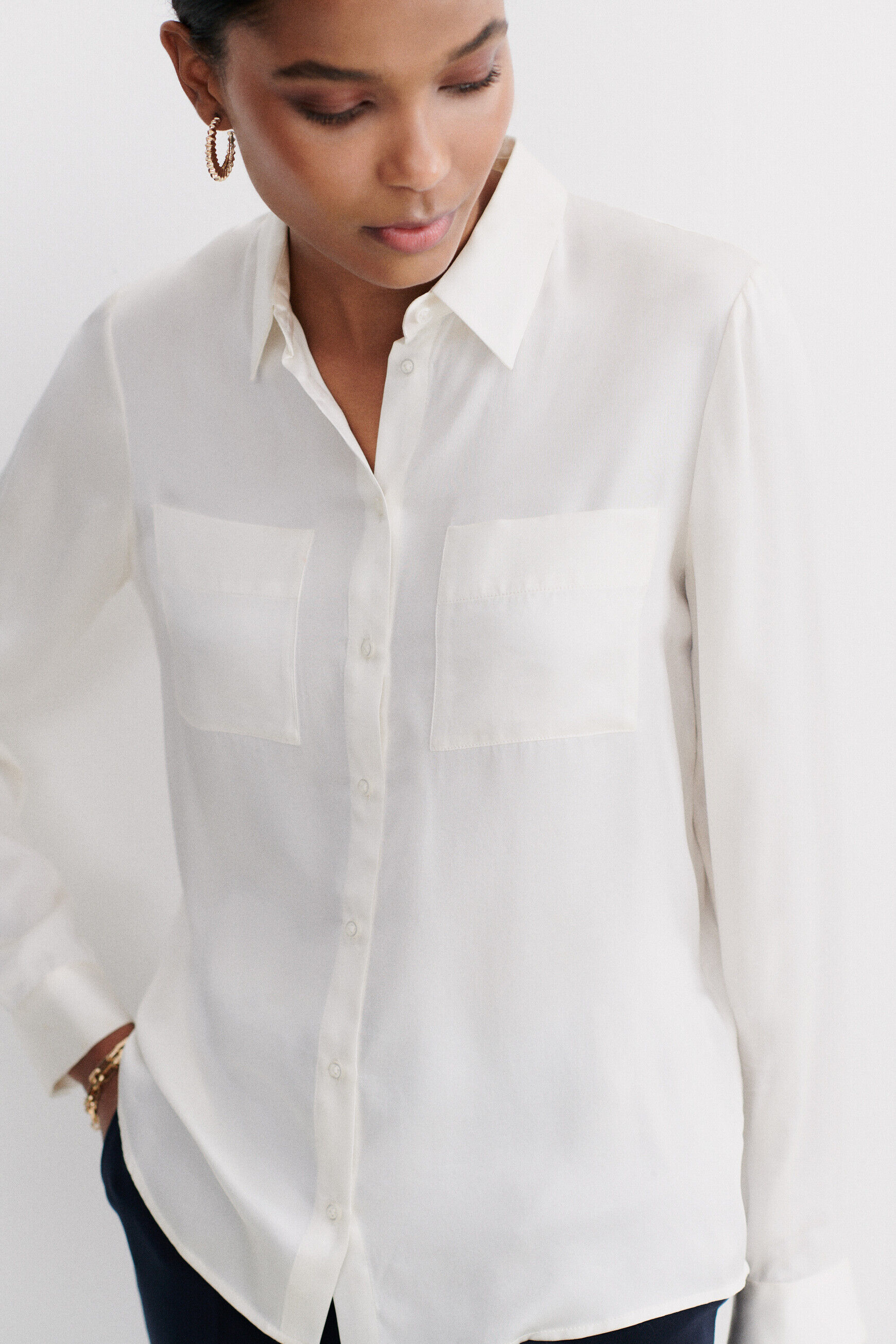 chemise jeanne b en soie ivoire femme