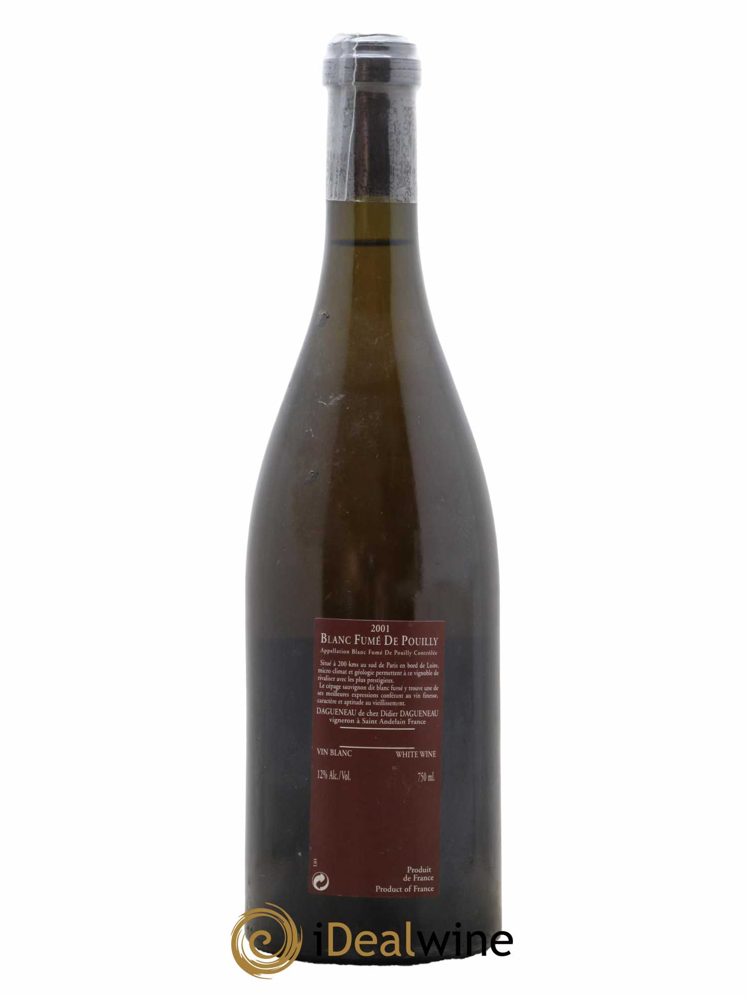 Vin de France (anciennement Pouilly-Fumé) Pur Sang Dagueneau (Domaine Didier - Louis-Benjamin)  2001 - Lot de 1 Bouteille