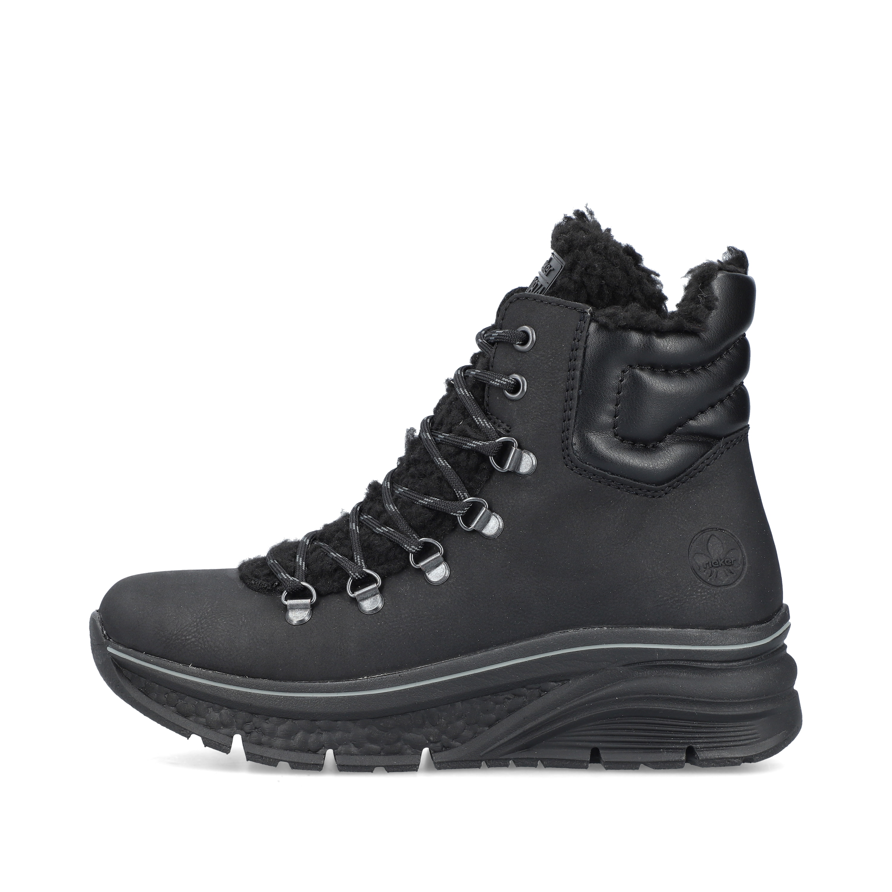 Rieker Damen Schnürstiefel asphaltschwarz