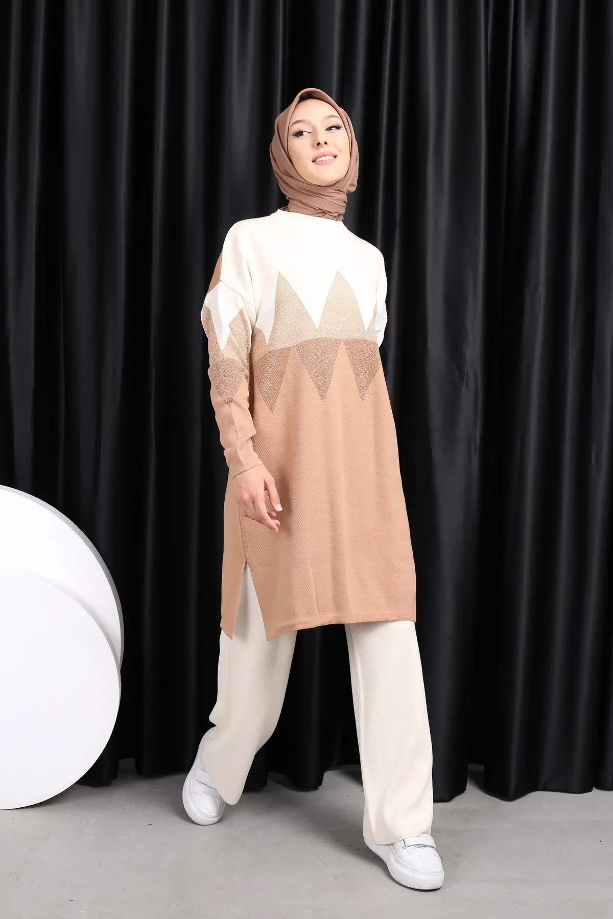 VOLT CLOTHİNG  Strickset mit Zickzack-Muster für Damen