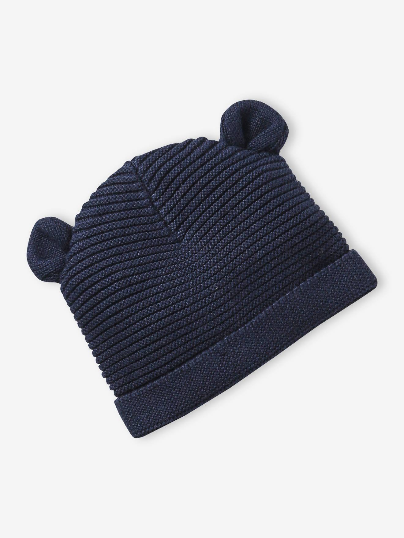 Vertbaudet Baby-Set: Mütze, Fäustlinge & Schühchen im Geschenkbeutel Oeko Tex - marine