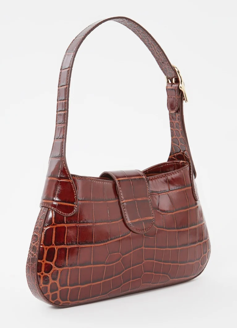 Borsa a tracolla Sandro in pelle con texture effetto coccodrillo.