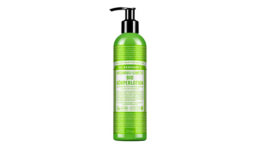 DR. BRONNER'S natürliche Fair Trade Body Lotion - Patchouli Limette 240 ml
