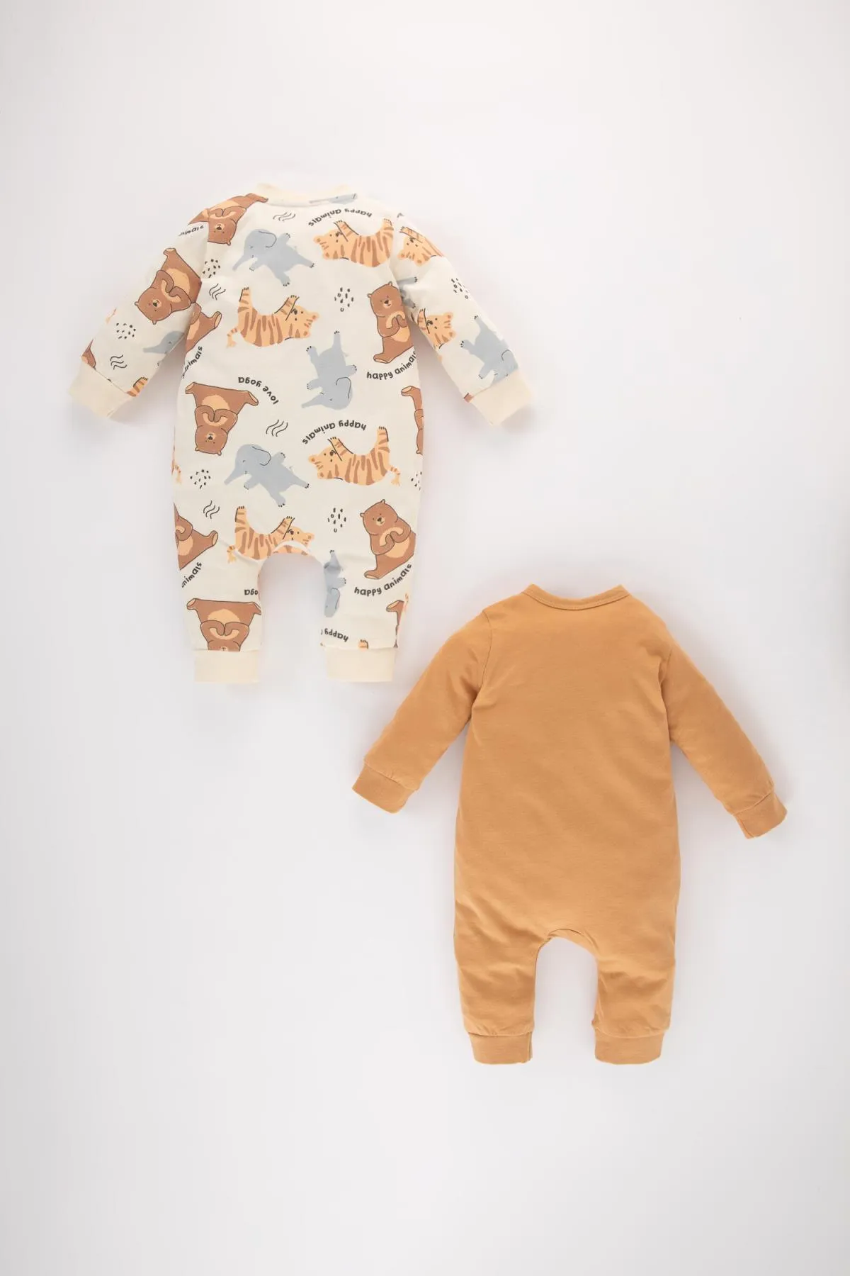 DeFacto  Zweiteiliger Overall aus gekämmter Baumwolle mit Bärenmuster für Neugeborene für Babys