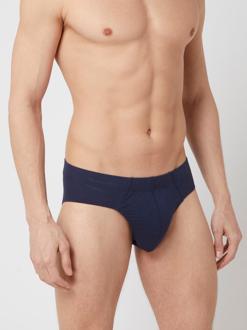 Slip mit Stretch-Anteil im 3er-Pack in marineblau