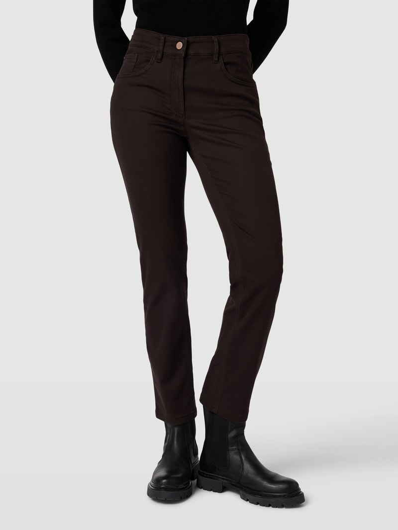 Jeans im 5-Pocket-Design Modell 'CORA' in dunkelbraun