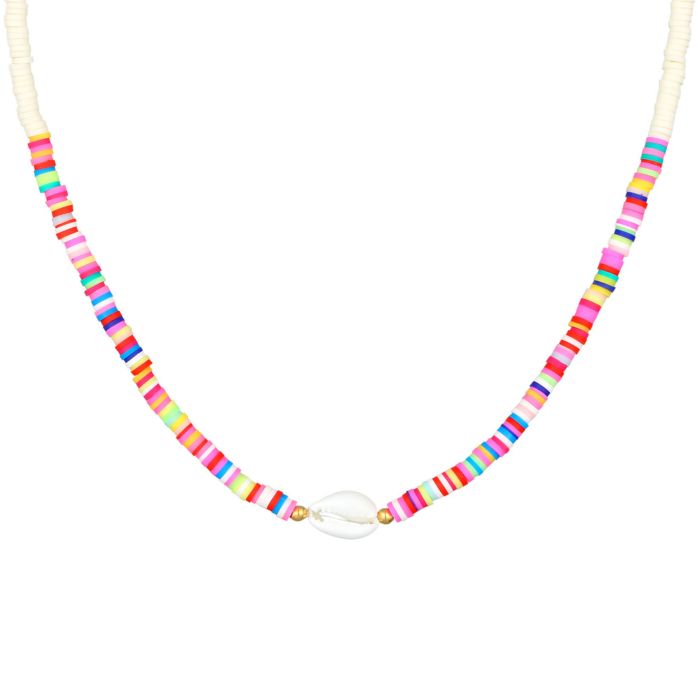 Elli Elli Collier Femmes Boho perles multicolores Coquillage en argent sterling 925 pl collier