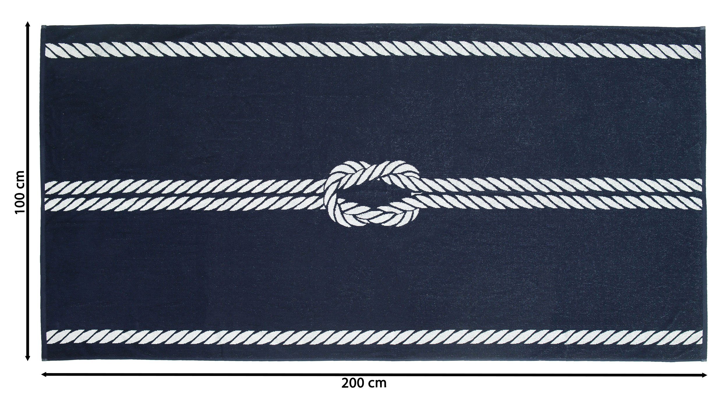 ZOLLNER Strandtuch, Glattvelours (1-St), 100 x 200 cm, 100% Baumwolle, vom Hotelwäschespezialisten
