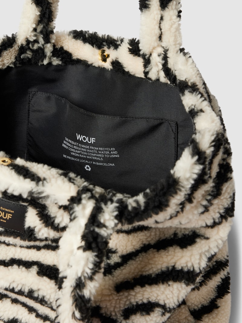 Shopper mit Allover-Muster Modell 'Arctic' in schwarz