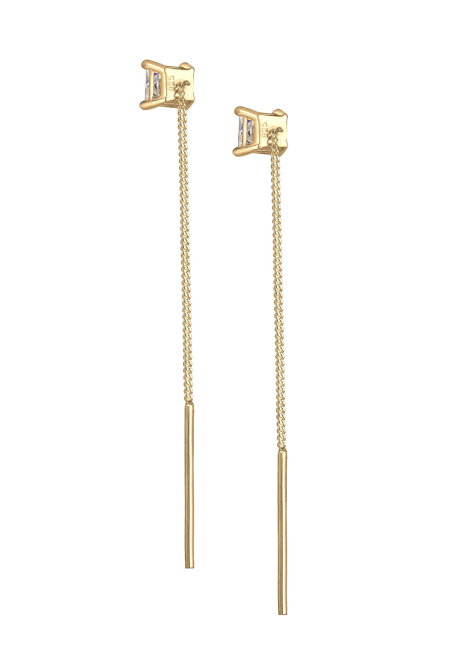 Elli ženske minimalističke geometrijske naušnice s kubnim cirkonom, izrađene od 925 sterling srebra