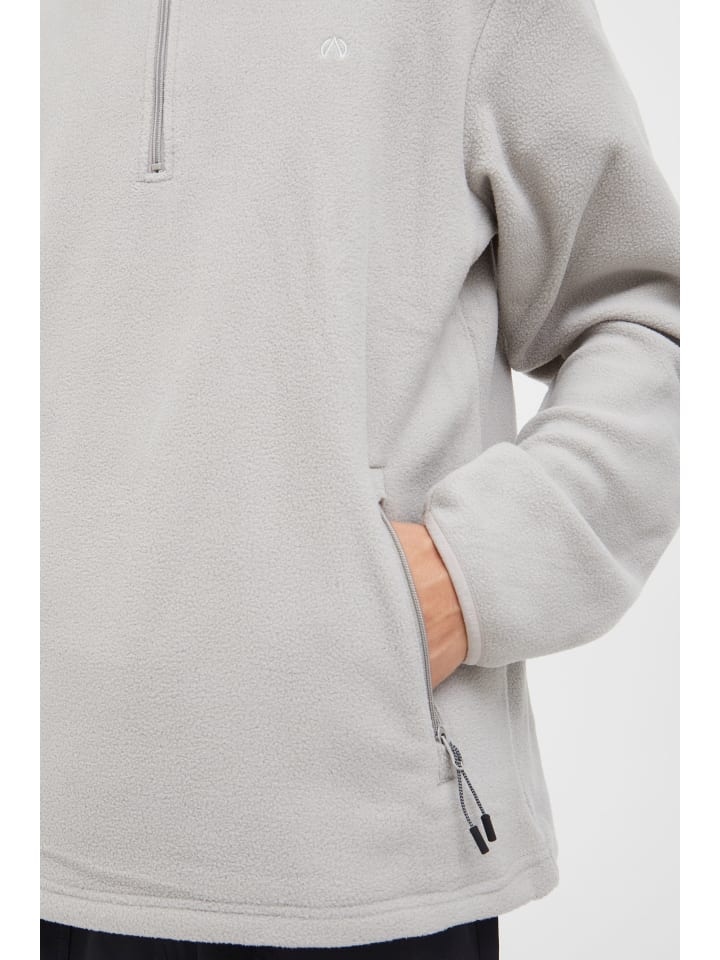 North Bend Troyer NBCotas M 233866MMM Atmungsaktiver Fleecepullover mit Troyer Kragen in Grau günstig kaufen