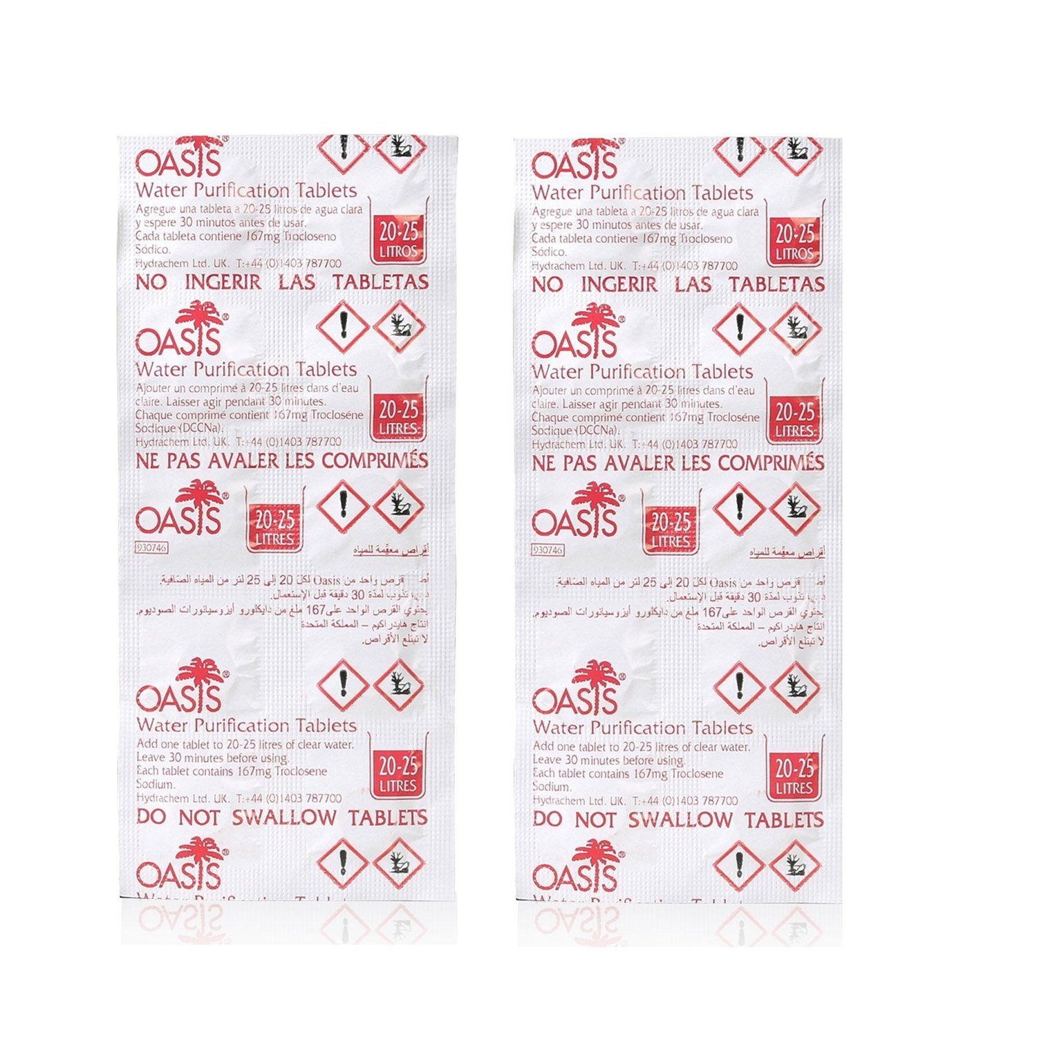 Wicked Chili Pool-Filterkartusche 20x Chlortabletten für Waterrower Rudergerät, Zubehör für Trinkwasseraufbereitung, 2 Jahresbedarf, pro Tablette 25L entkeimtes Wasser