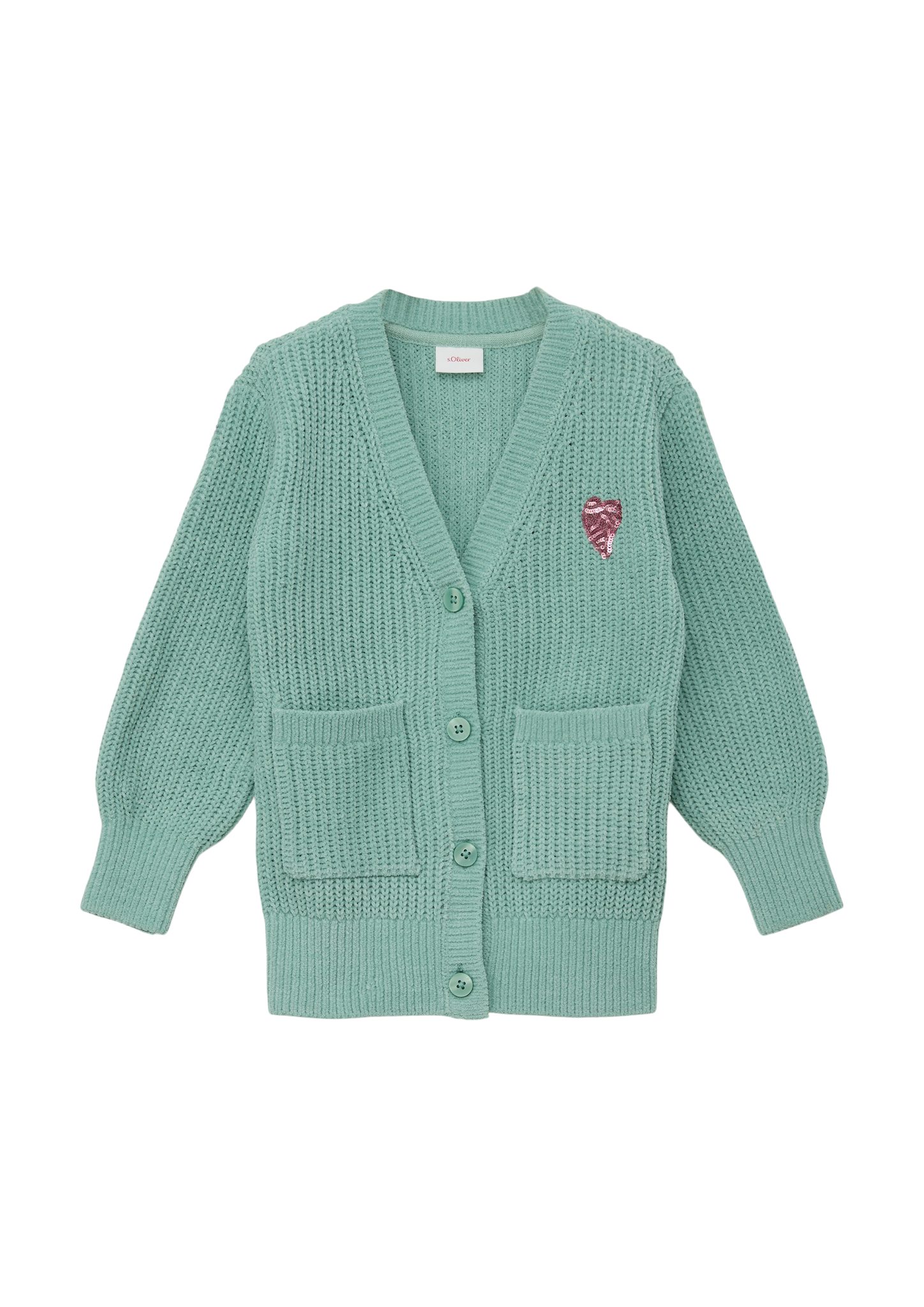 s.Oliver Strickjacke Strickjacke mit Stickerei-Detail Stickerei