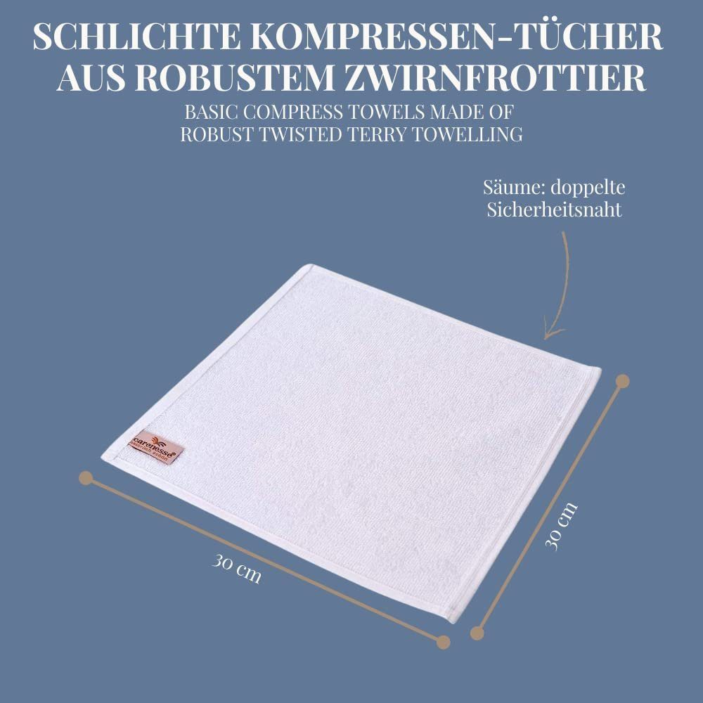 Carenesse Seiftuch 30x30 cm weiß, 6-er Pack Gesichtstuch Babytuch Gästetuch Minitowel, 100% Baumwolle fusselfrei saugstark weich Mini Handtuch Toilettentuch