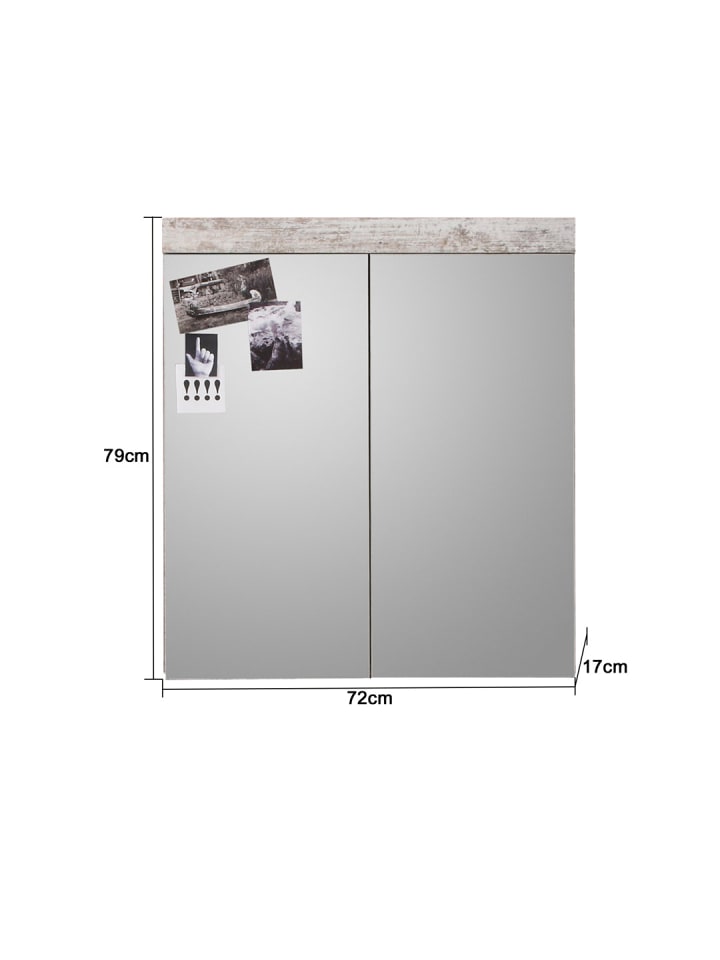 ebuy24 Spiegelschrank Cancun Weiß 72 x 17 cm günstig kaufen onesize