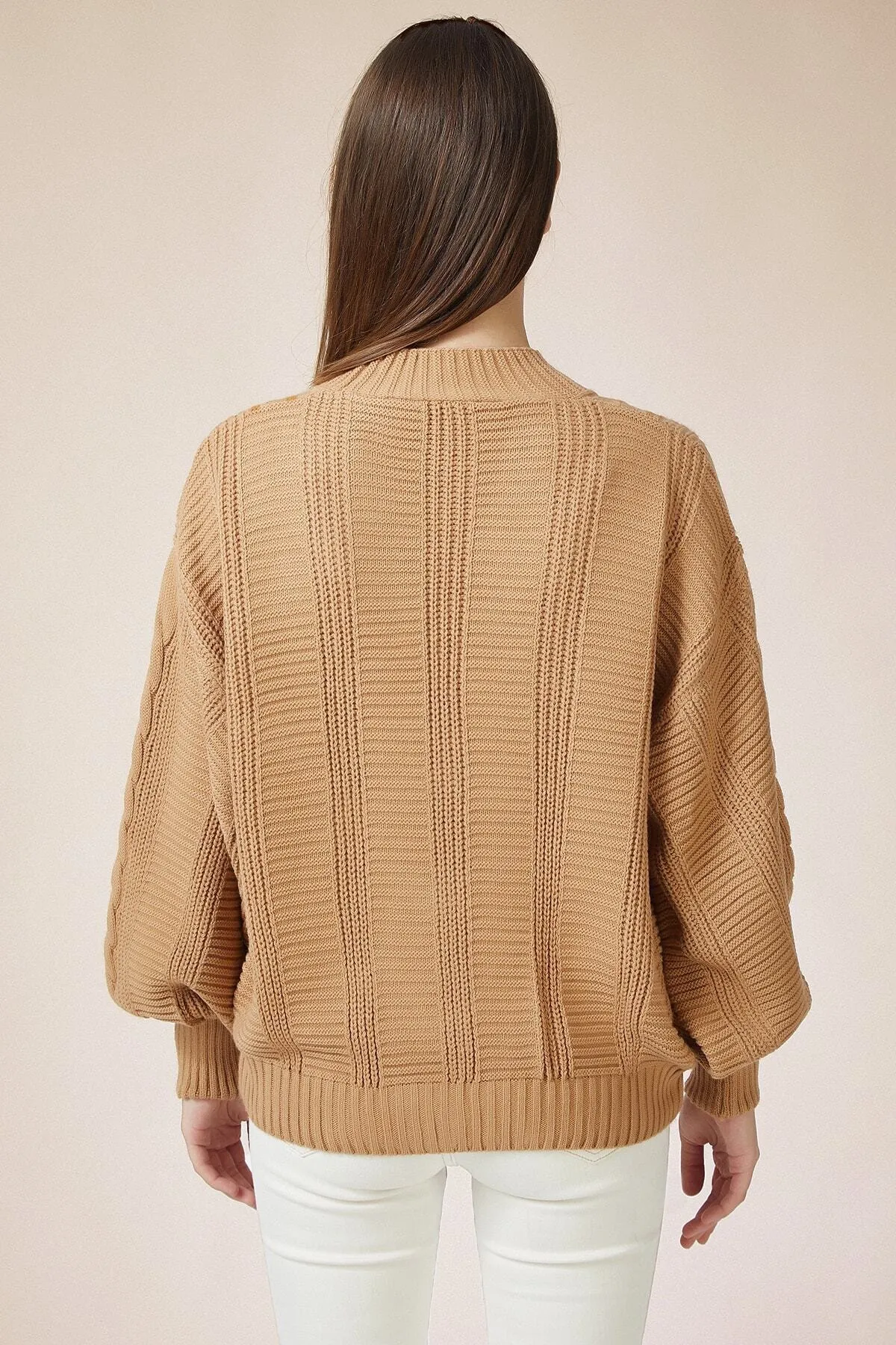 Happiness İstanbul  Strickjacke - Beige - Oversized