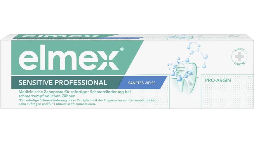elmex Zahnpasta Sensitive Professional Sanftes Weiss – entfernt Verfärbungen sanft und gründlich 75 ml