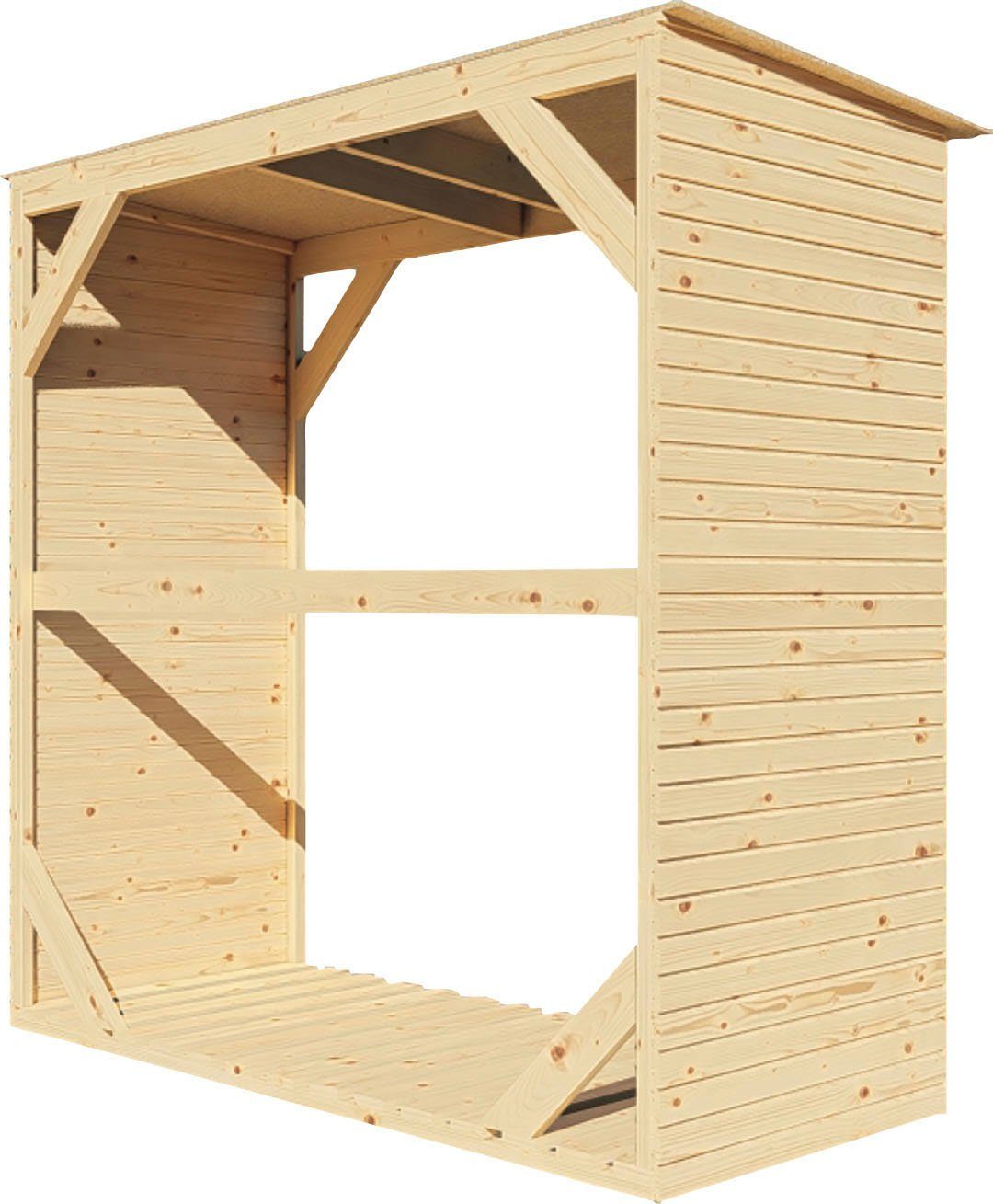 KONIFERA Kaminholzregal Fire 2, BxTxH:166x75x170 cm, Fichte