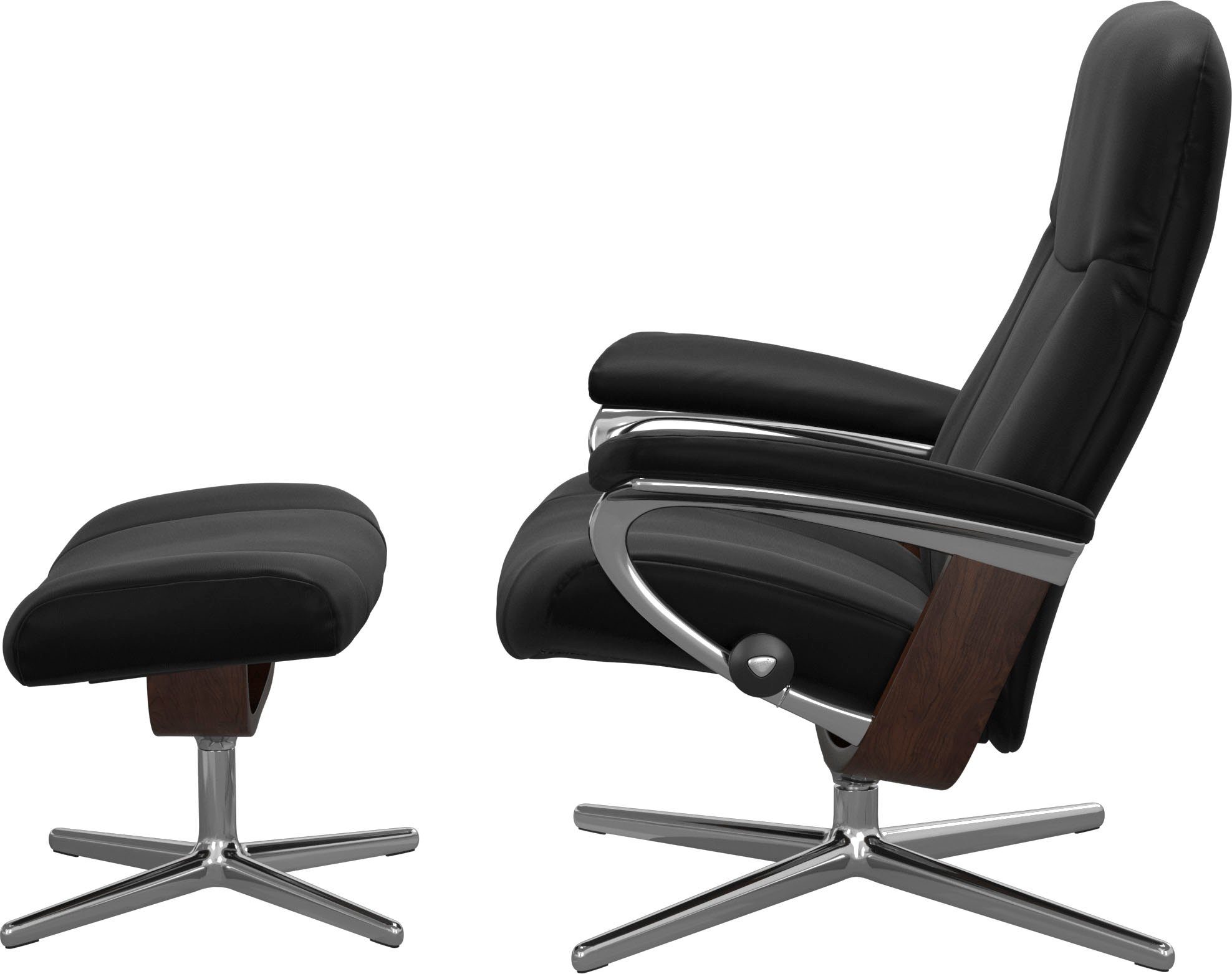 Stressless® Relaxsessel Garda, mit Cross Base, Größe M & L, Holzakzent Braun