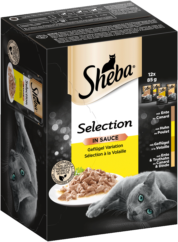 Sheba Portionsbeutel Multipack Selection in Sauce Geflügel Variation 12 x 85g