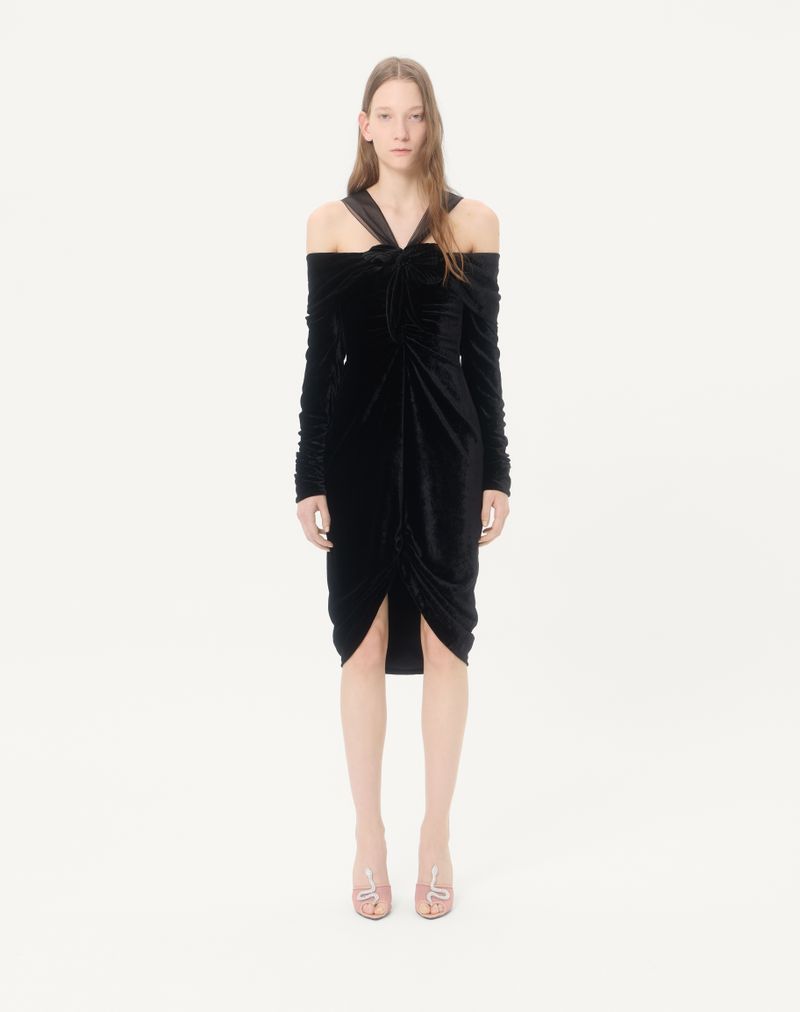 Vestido midi de veludo