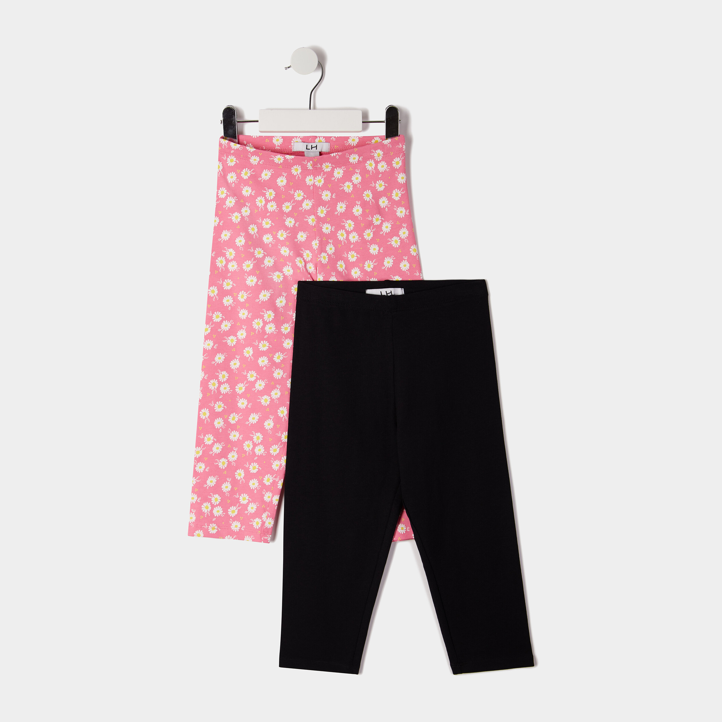 Lot 2 leggings élastiqués 7 8ème rose fille | La Halle