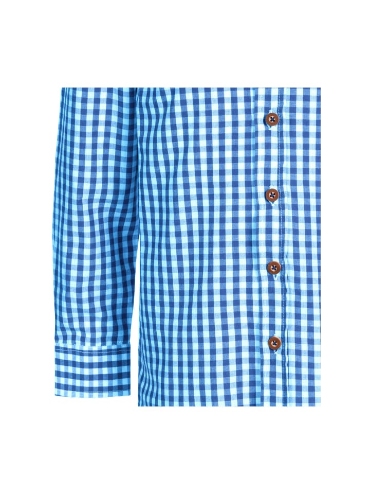 Nübler Kindertrachtenhemd Langarm Horas in Blau günstig kaufen