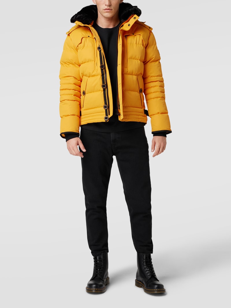 Steppjacke mit abnehmbarer Kapuze Modell 'STARSTREAM' in gelb