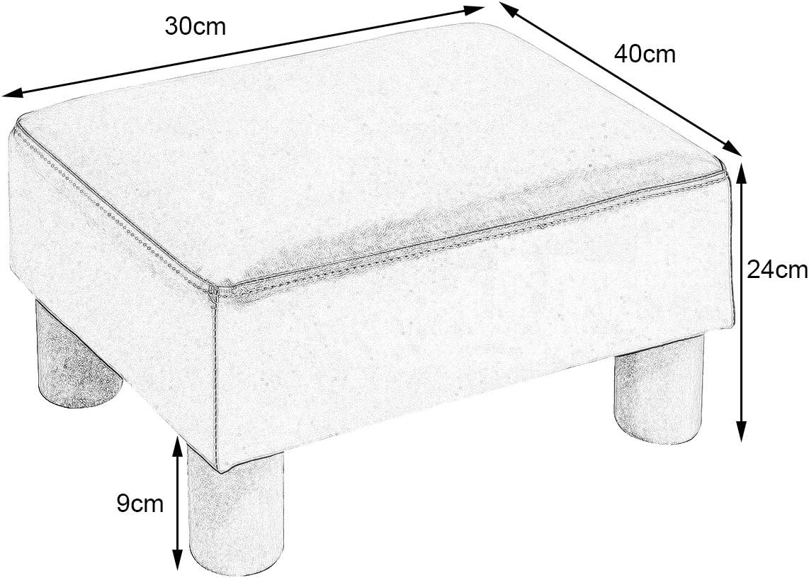 Costway COSTWAYKleiner Fußhocker, Hocker aus Kunstleder