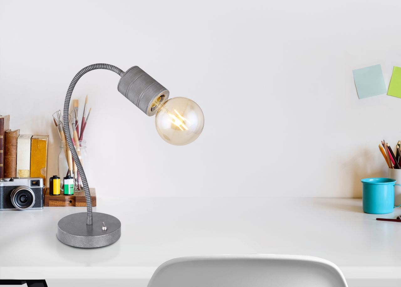 Globo Lighting - FREDDY - Tischleuchte Metall silber, 1x E27