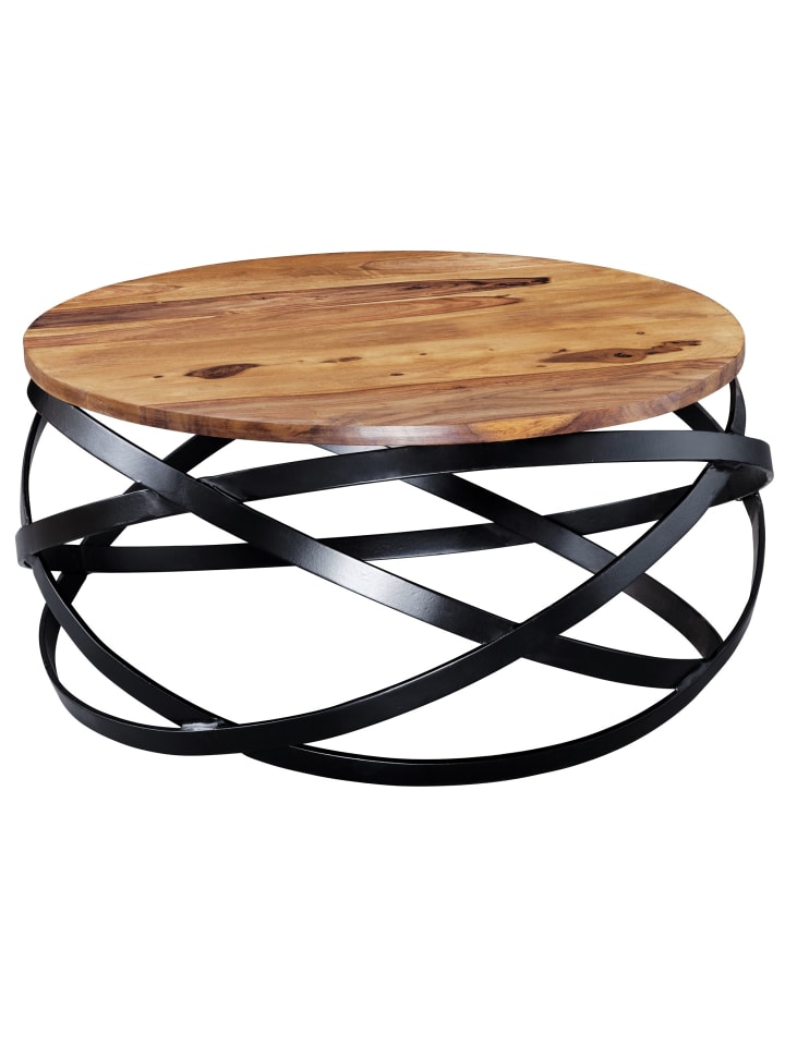 KADIMA DESIGN Couchtisch MANUR 60x30x60 cm Massivholz / Metall Sofatisch, günstig kaufen onesize