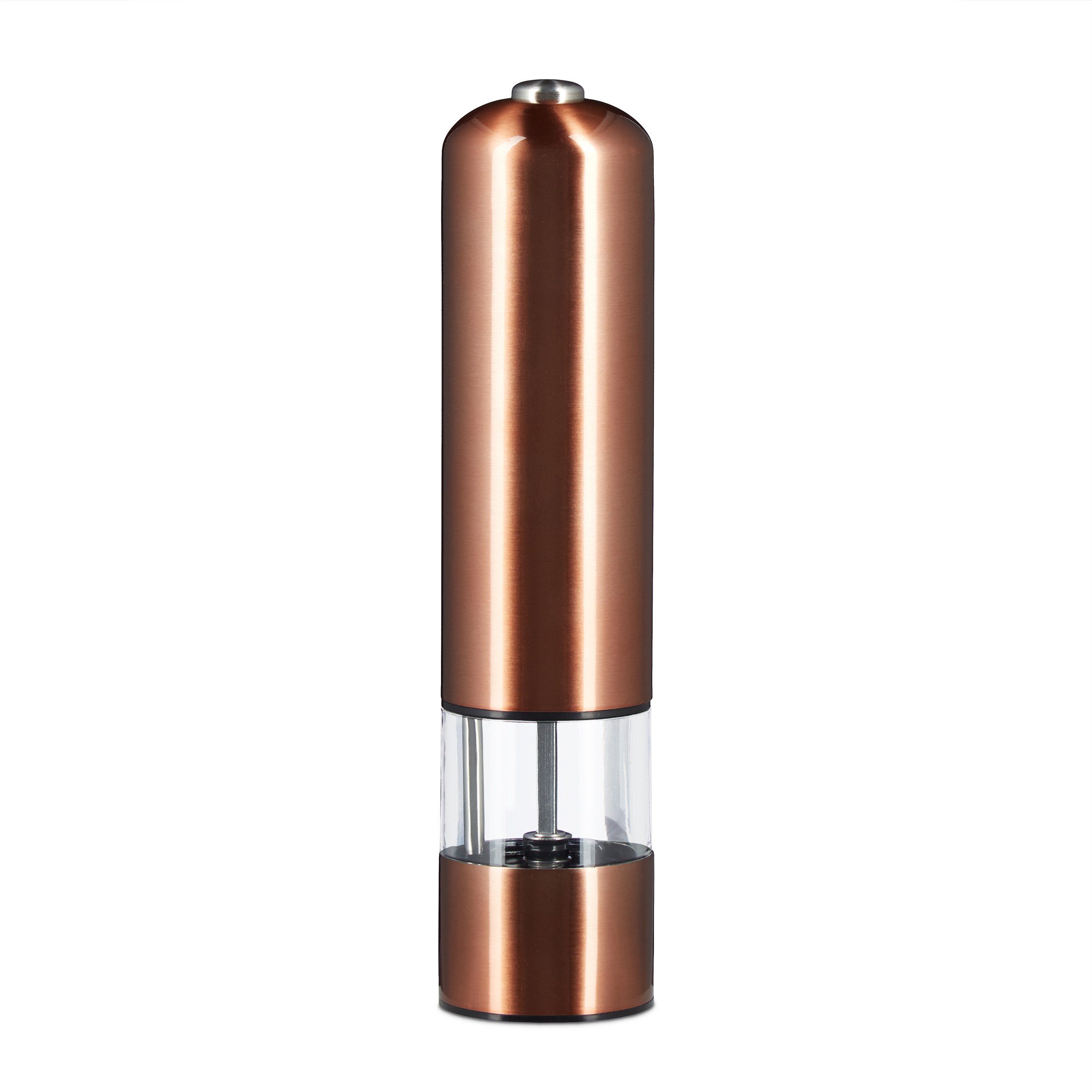 relaxdays Pfeffermühle 2 x Elektrische Pfeffermühle bronze