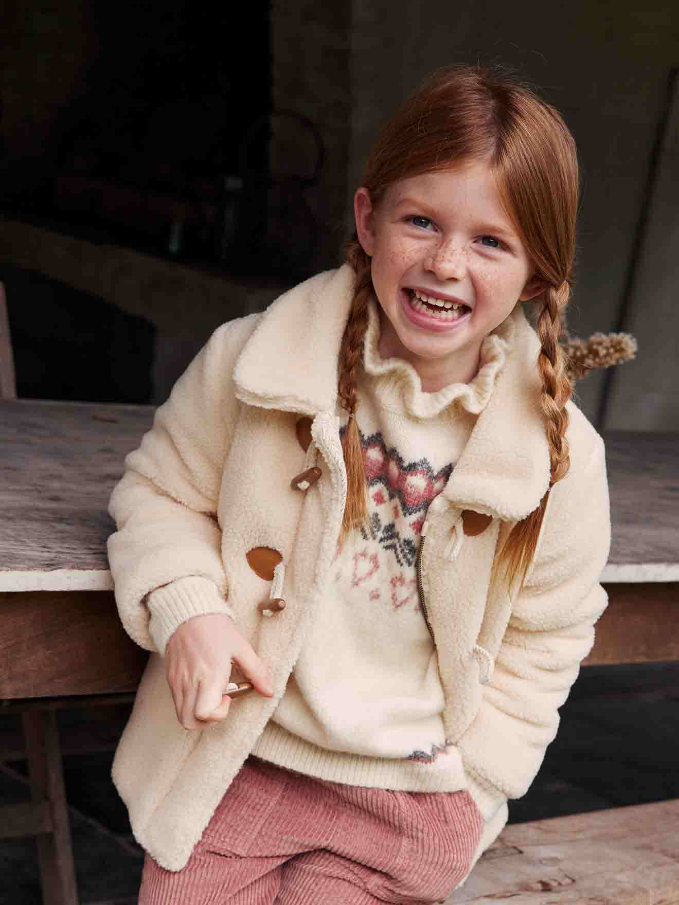 Vertbaudet Mädchen Jacquard-Pullover - beige meliert