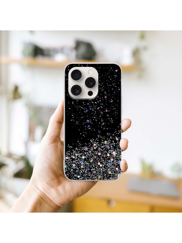 cadorabo Hülle für Apple iPhone 15 PRO Glitter in Schwarz mit Glitter günstig kaufen onesize