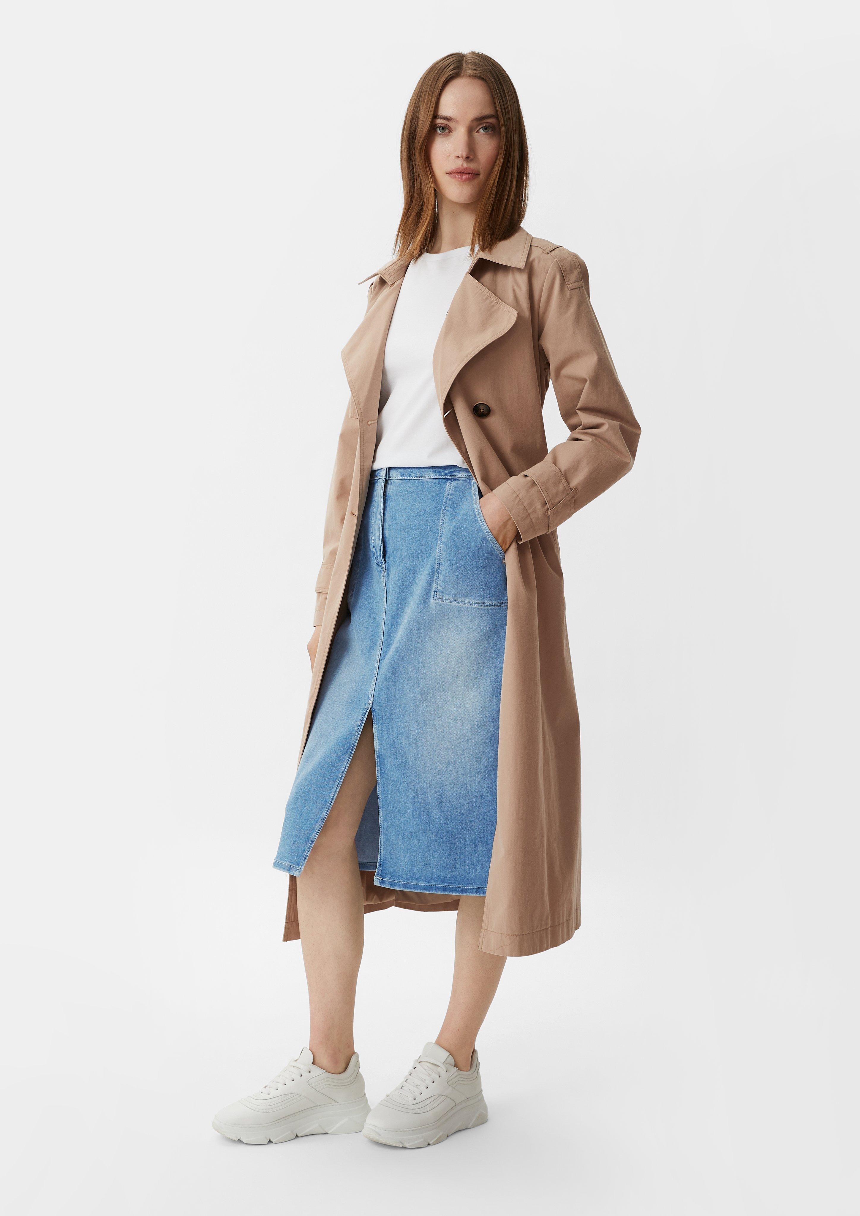 Midi-Rock aus Denim - blau