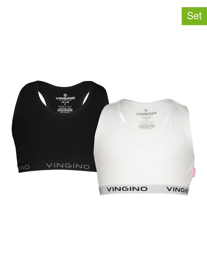 Vingino 2er-Set: Bustiers in Schwarz/ Weiß günstig kaufen