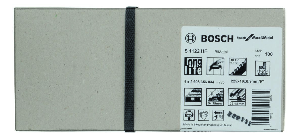Bosch Blue Accessories 2608656034 S1122HF Fűrészlap, rugalmas fához és fémhez, 225 mm, 100 darab
